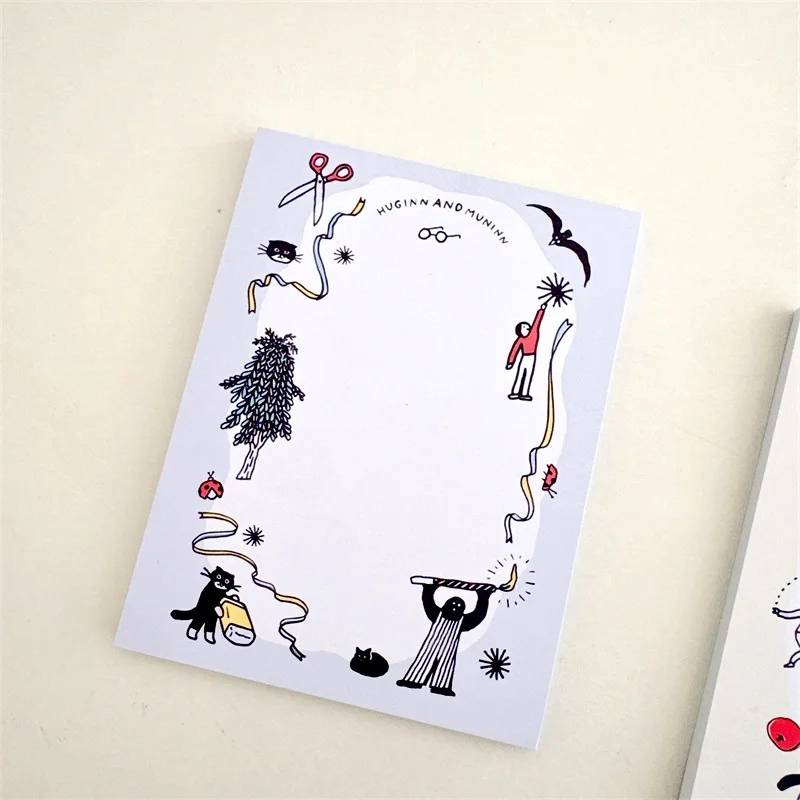 South KoreahuginnSame style cat sticky notes, featuring a black cat cartoon design, cute and hand-drawn, perfect for journalingi