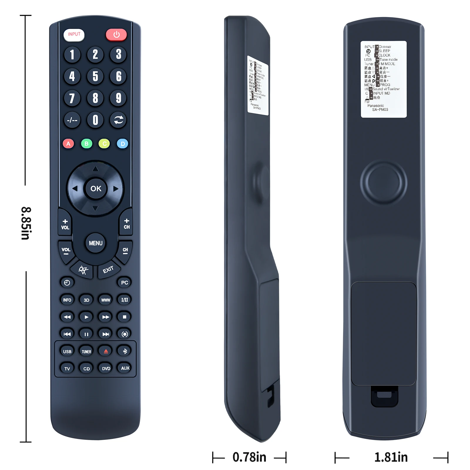 EUR648100 Remote Control For Panasonic SA-PM03 SC-PM03 Micro CD Stereo System