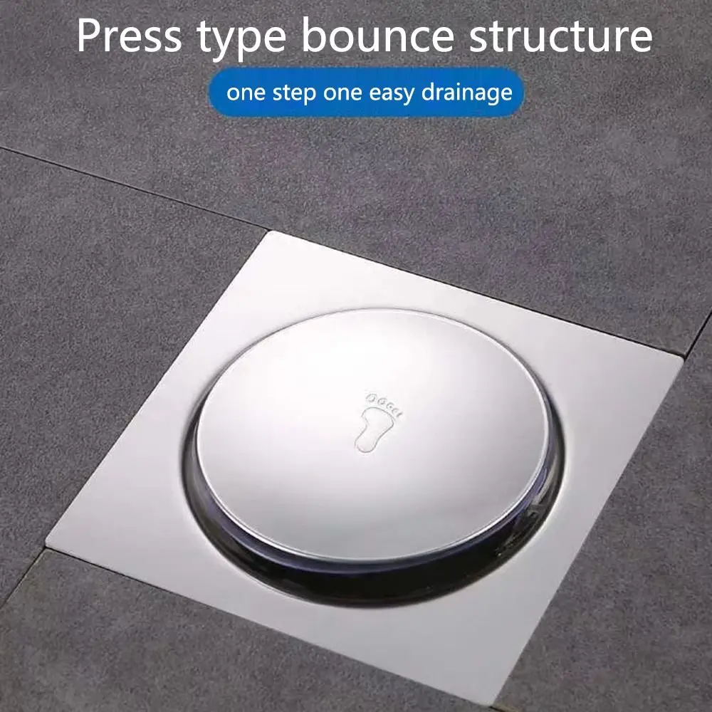 

Съемный квадратный сливной пресс для душа, нержавеющий фильтр для волос в ванной комнате, водонепроницаемая сливная пробка для ванной комнаты, кухня