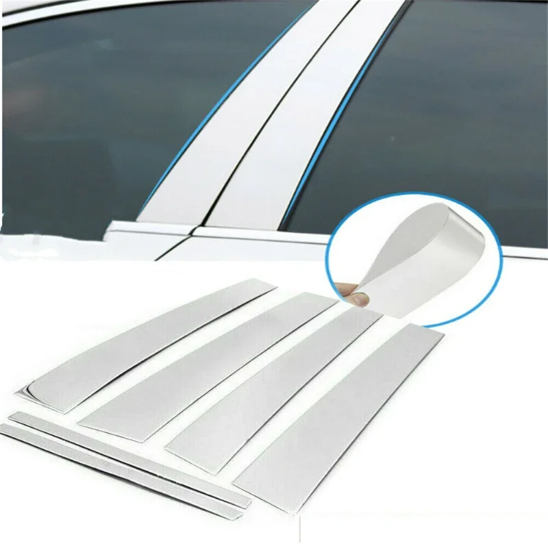 

Complete 6PCS Chrome Plated B & C Pillar Cover Set For Honda Accord 2008-2012 Door Window Trim Covers Sticker Exterior Parts