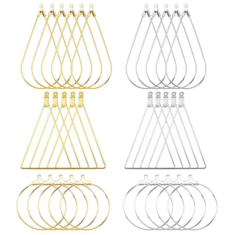 مثلث القرط الأطواق جولة الأذن خواتم الدمعة الديكور هوب القرط DIY بها بنفسك القرط صنع لوازم النتائج مجوهرات النساء هدية #2