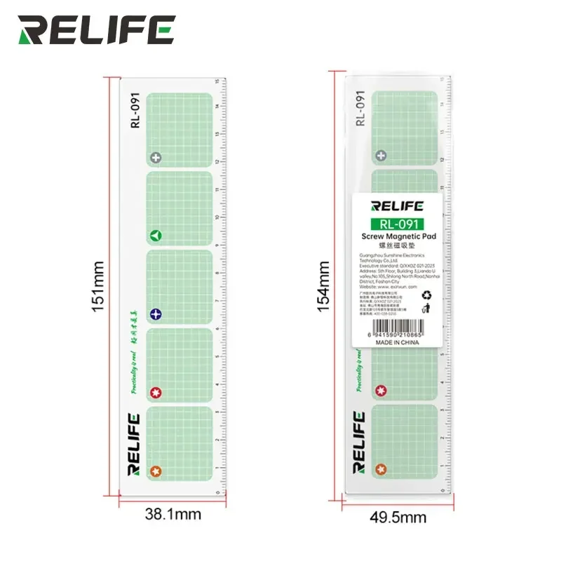RELIFE-RL-091 Small Magnetic Storage Pad, Measuring Ruler Tool, Measuring Ruler, Mobile Phone, Computer Repair, Screw, Not Only