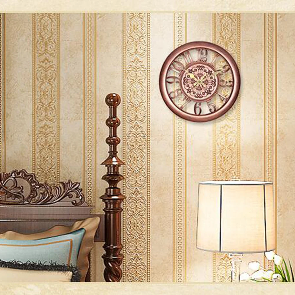 

11 Inch Vintage Wall Clock Retro Round Silent Quartz Clock for Home Office Decor Creative Non-Ticking PVC Dial Easy to Hang