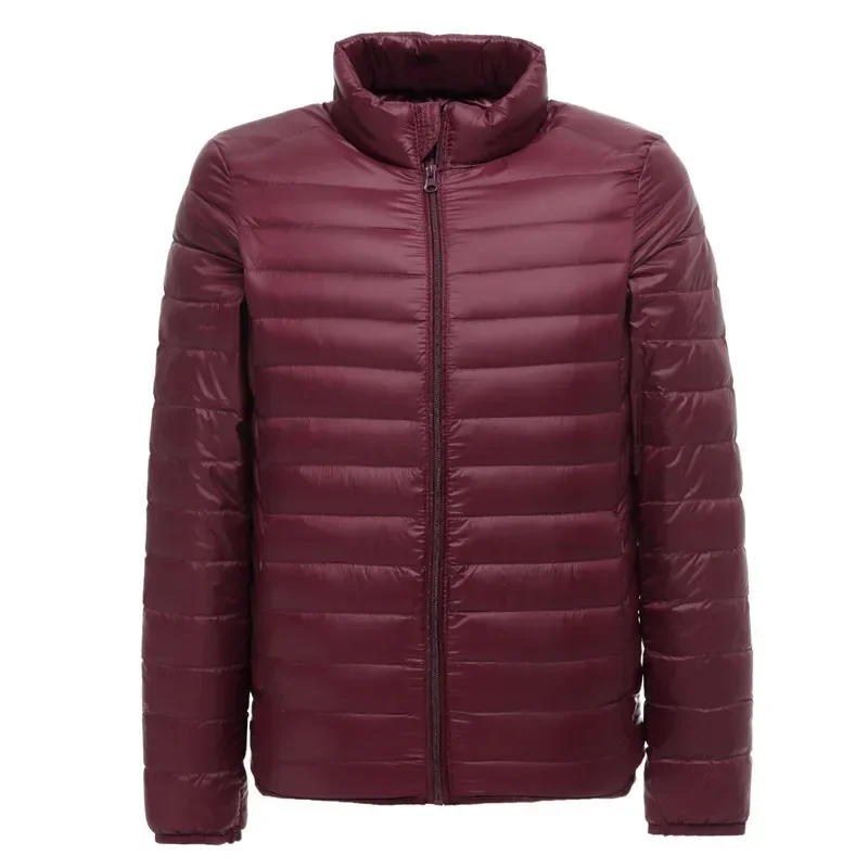 Abrigos de plumón con cuello levantado para hombre, chaqueta acolchada ligera, resistente al agua, a la moda, para otoño e invierno, recién llegados