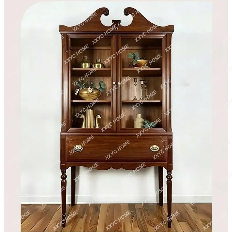 XX Direct vintage-style wine cabinet, integrated glass display cabinet for living room corridors available in customizable