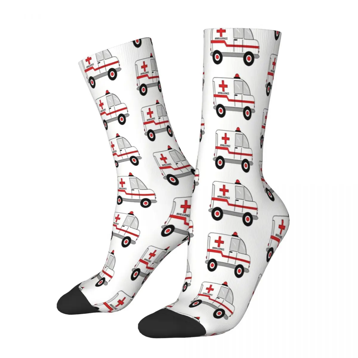 

Ambulance Socks Male Mens Women Autumn Stockings Vintage Harajuku Cartoon Style Hip Hop Novelty Pattern Crew Crazy Sock Gift