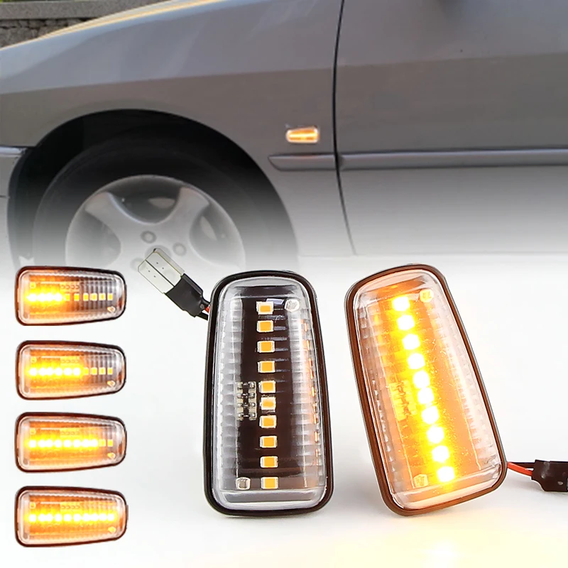 

2× for Peugeot 806/Expert I/Partner I/for Citroen Berlingo/Jumpy/for Fiat Ulysse -LED Side Marker Light Flowing Turn Signal Lamp