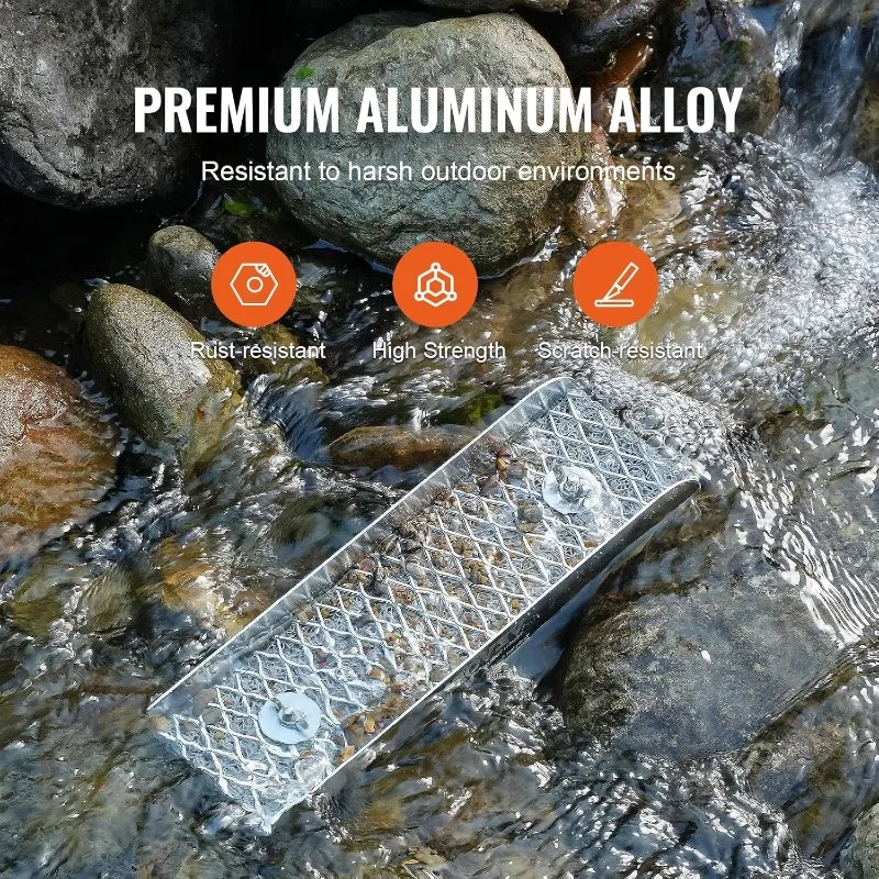 Portable Aluminum Mini Sluice Box Complete Gold Mining Kit 12" Lightweight Gold Prospecting Washing
