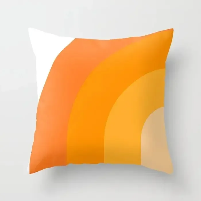 Orange Throw Pillow Covers for Home Sofa Chair Decorative Pillow Covers Medieval Geometric Cushion Covers view 4