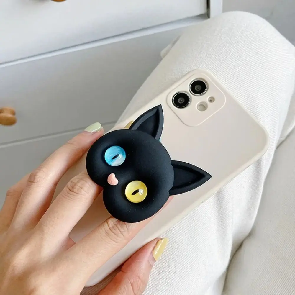 Cartoon 3D Cat Support Mobile Phone Extension Frame Finger Bracket Universal Fold Mobile Phone Bracket Air Sac Phone Holder