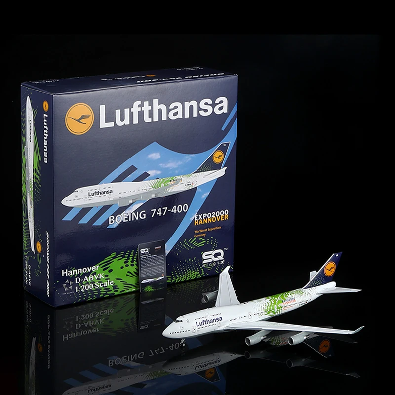 

L2185 Alloy Collectible Plane Gift SQ Wings 1:200 Lufthansa Airlines "StarAlliance" Boeing 747-400 Diecast Aircraft Model D-ABVK