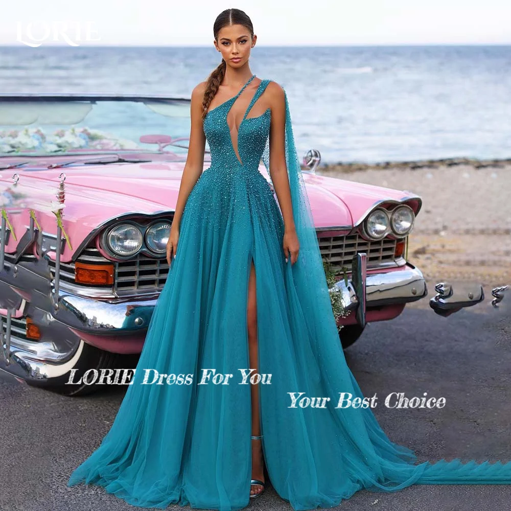 LORIE Slit Formal Evening Dress Saudi Party Dress Prom Dress Sparkly Evening Dress Sexy Dresses on Offer Clearance  Customized