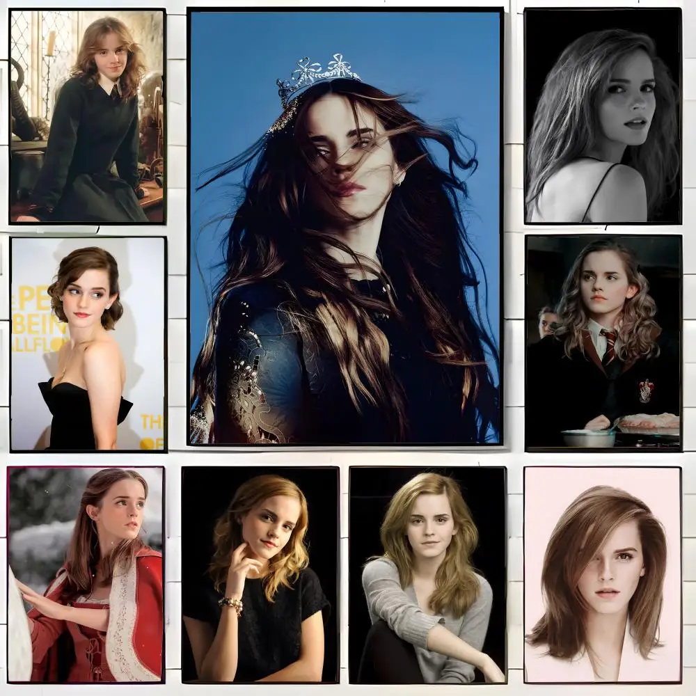 Affiche d'art mural de l'actrice intelligente E-Emma Watson, impression d'art mural décoratif, décoration murale, décoration de la maison, cadeau, sans cadre