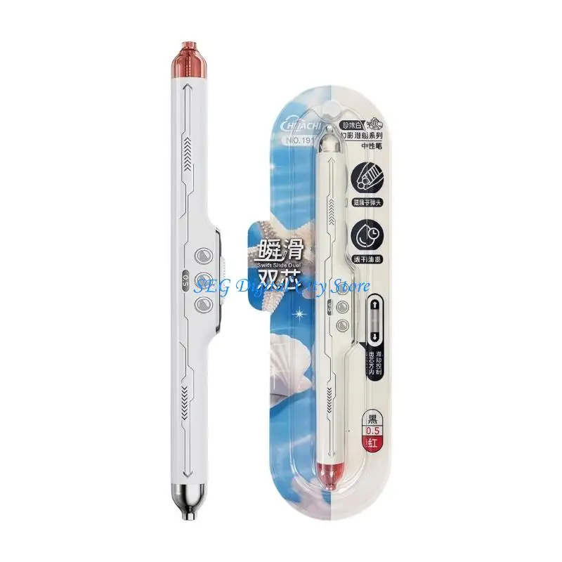 U75B Double Color Retractable Ballpoint Pen 0.5MM Fine Tip Double Ended Ballpoint Pen For Writing Note Taking School Office