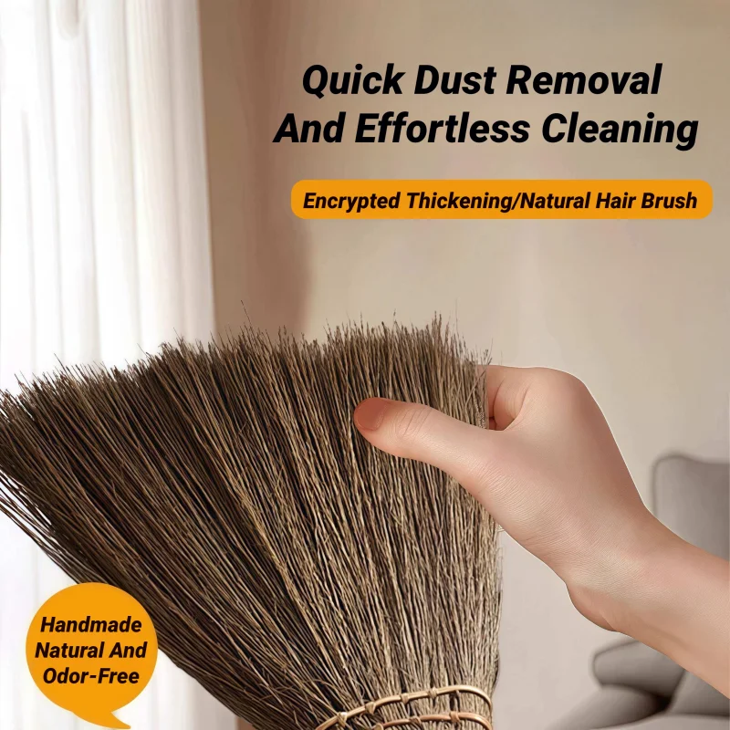 Handmade Grass Soft Hair Archaize Broom Household Office Hotel Wood Floor Sweeping Dust Cleaning Manual Sweeper Tools