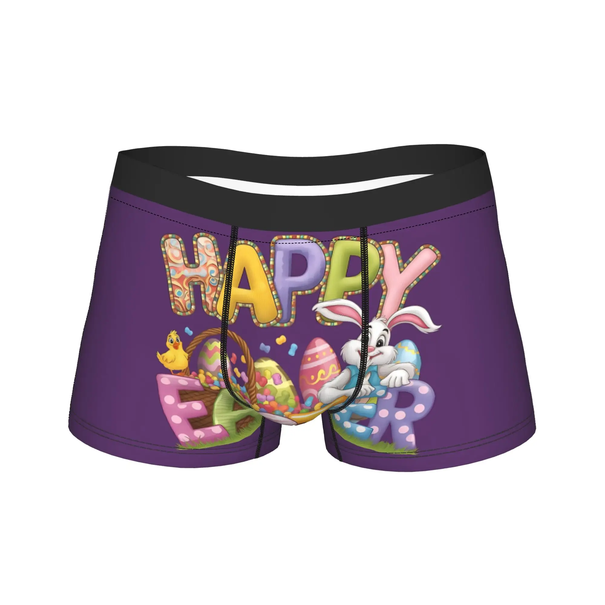 

Easter Bunny with Easter Eggs Shorts Briefs Underwear Quality Men Sexy Soft Trunk Design Large Size Underpants
