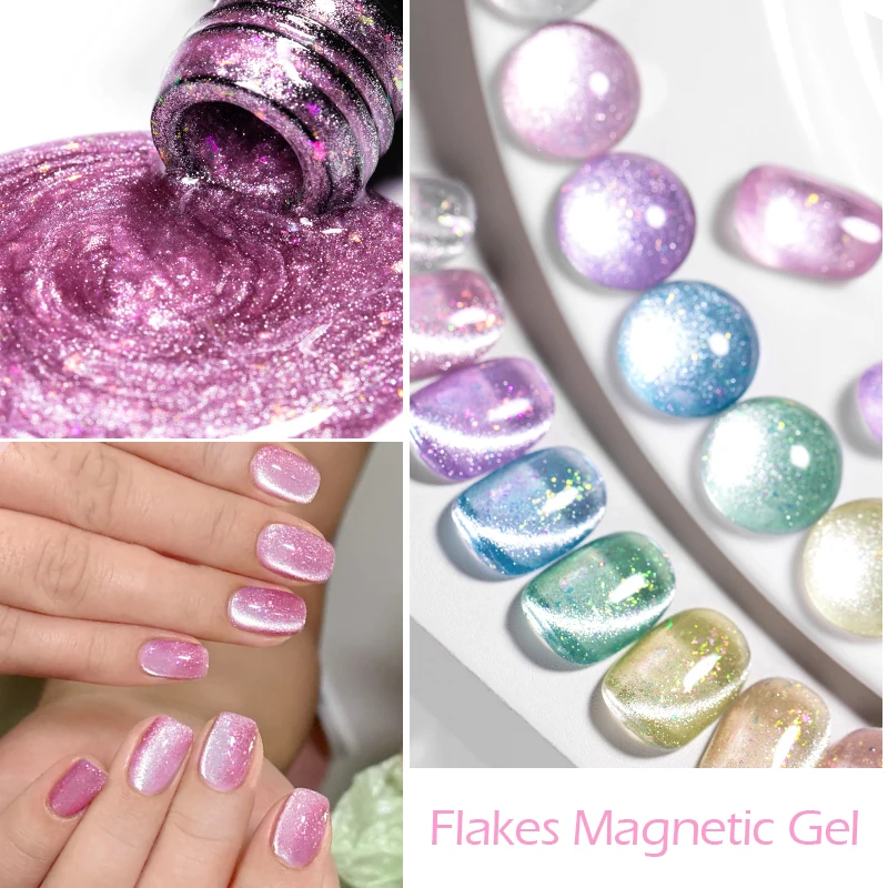7ml 젤리 플레이크 고양이 마그네틱 젤 매니큐어 스파클링 글리터 여름 컬러 젤 폴란드어 UV 젤 바니시 네일 아트 DIY