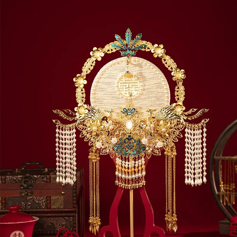 

Handmade Heavy Industry Bride Wedding Circular Fan Xiuhe Clothing Girlfriends' Gift Bouquet