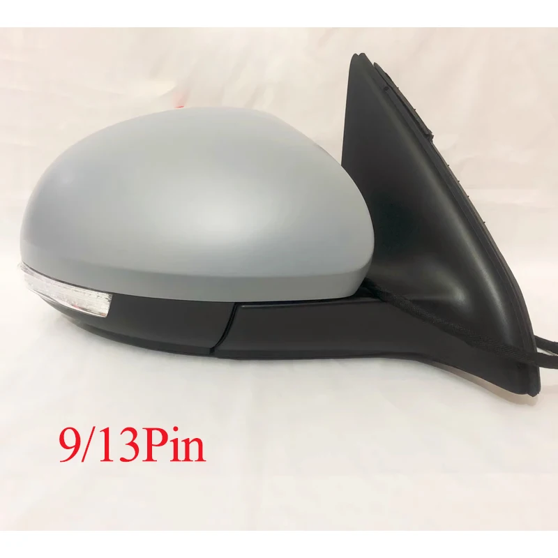 Kamshing 6/9/13Pin Unpainted For Tiguan 2010-2016 Car Outside Rear View Mirror Side Mirror Reversing Rearview Mirror Assembly