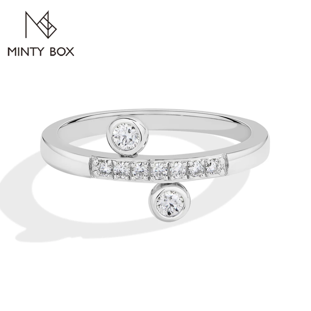 

MINTYBOX S925 Sterling Silver Moissanite Rings for Women Lab Diamond Engagement Ring 18K Gold Plated Fine Jewelry for Girlfriend