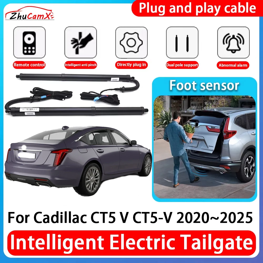 

ZhuCamX Car Power Trunk Electric Suction Tailgate Intelligent Tail Gate Lift Strut For Cadillac CT5 V CT5-V 2020~2025