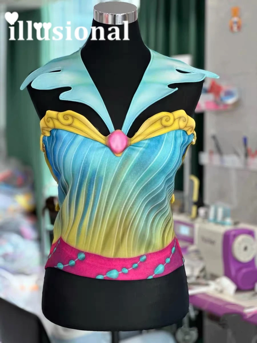 illusional Fairytopia Fish tail cosplay costume diving suit swimsuit mmermaid dress summer view 3