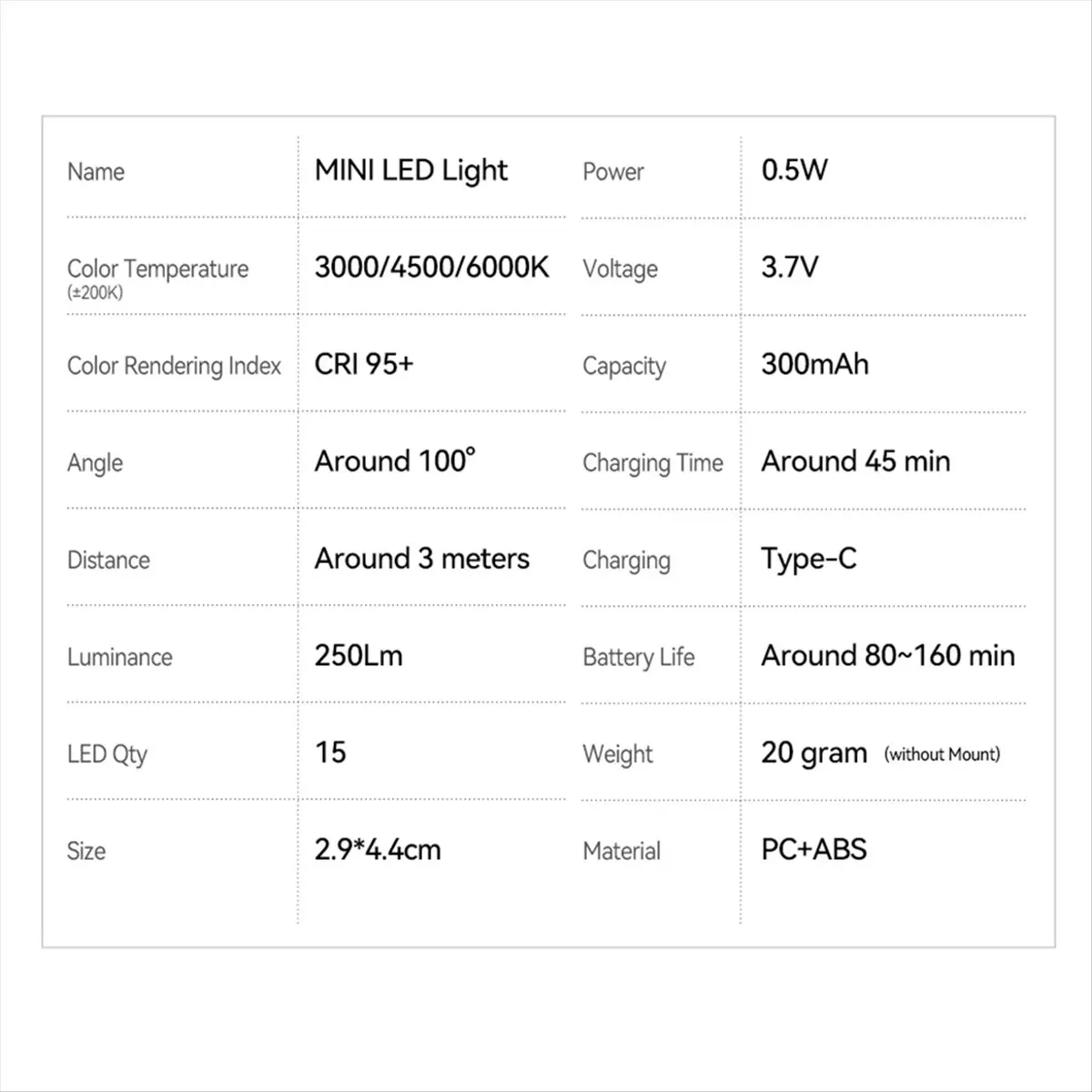 Fill Light Video Light Magnetic Mount 3000/4500/6000K Retro Film Style Mini LED Light 250Lm 300mAh Cold Shoe