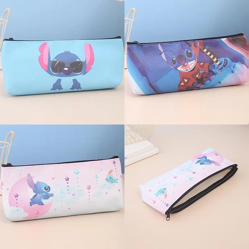 24pcs/lot Stitch Pencil Case For School Disney Pencil Box Kawaii Stationery Organizer Pen Bag School Supplies Kids Gift