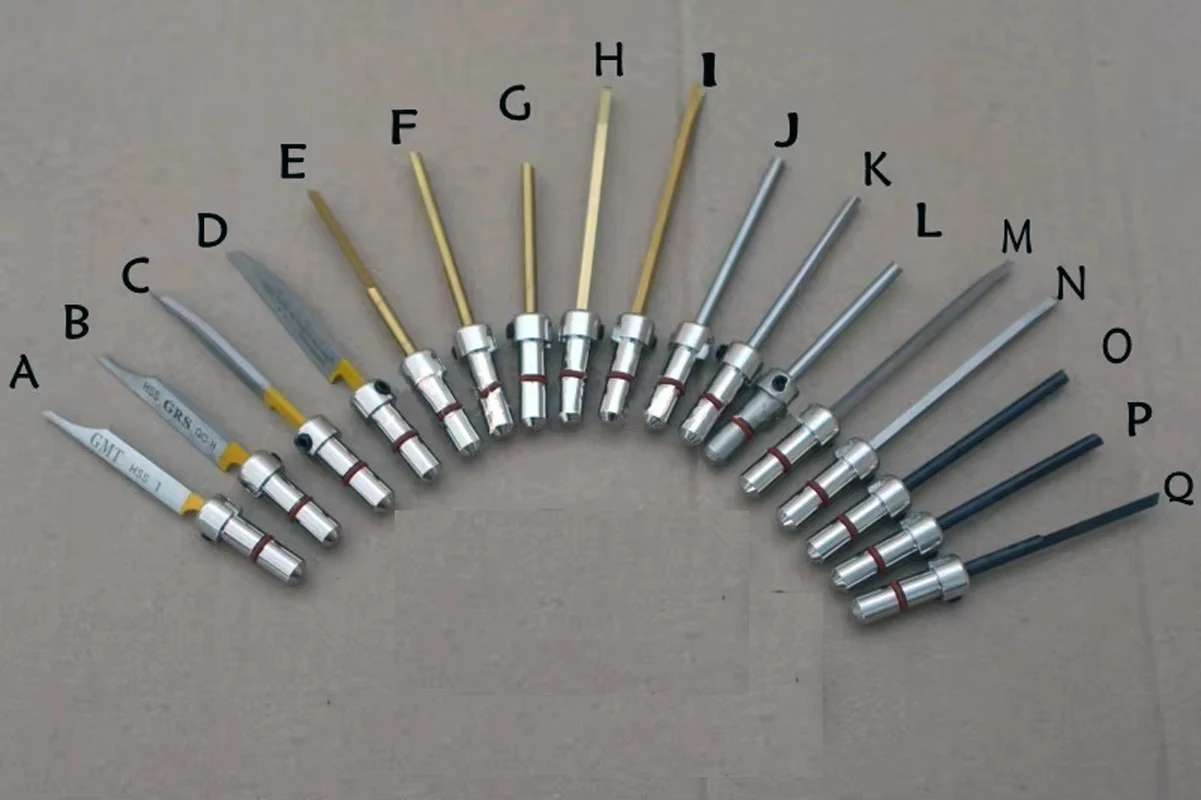 

17PCS Engraving Knife Quick Change Graver Handpiece Holder Fitting Connector for Graver Max Hand Piece