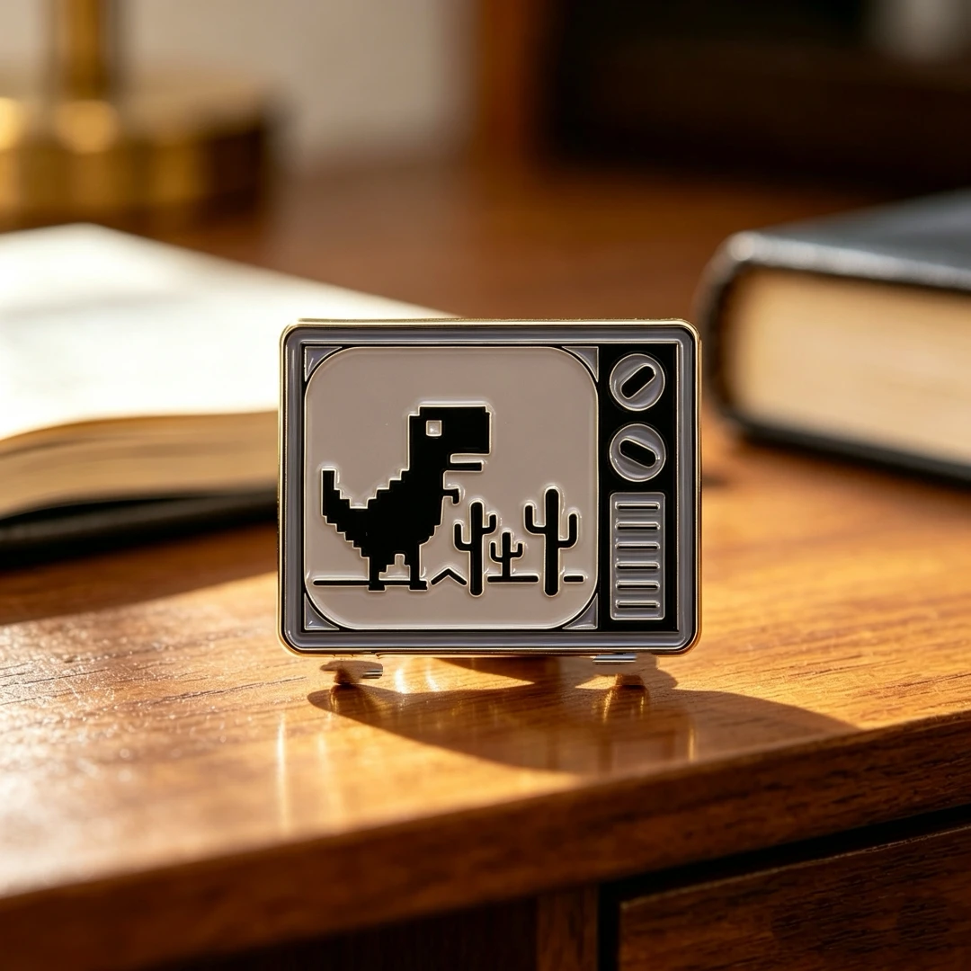 Pixel Dinosaur Tv  Enamel Pin Cute Shoes Brooch Pines Lapel Pins Badge on Backpack Clothing Accessories Animal Friends Gifts