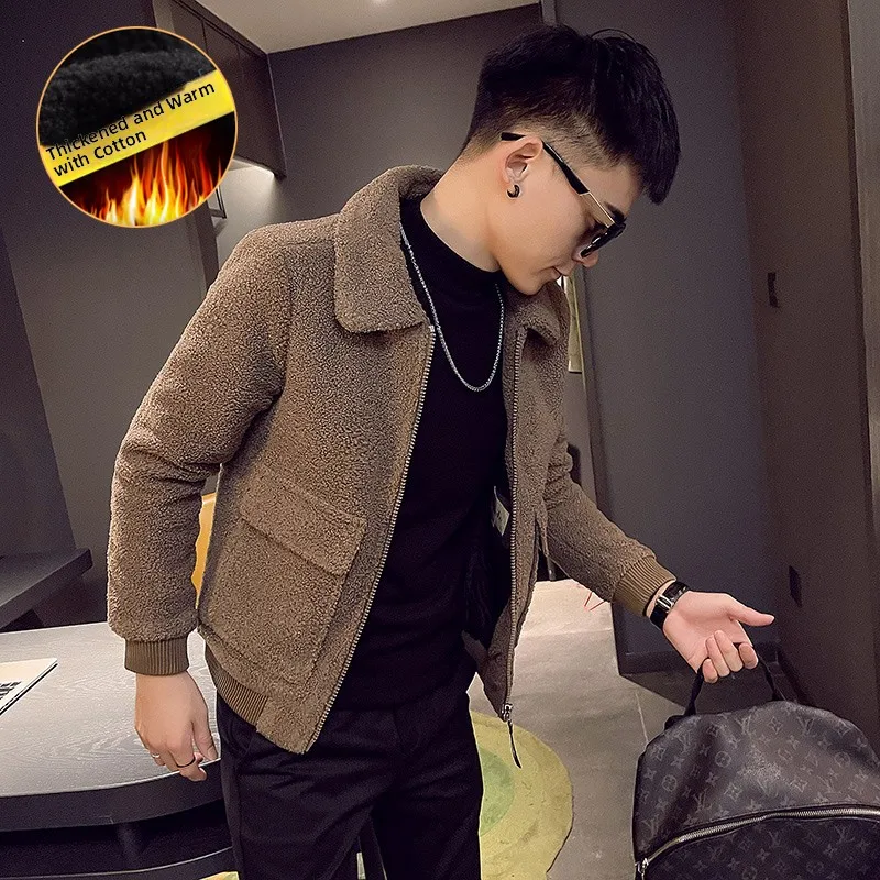 

Youth Faion Slim Fit Cotton Jaet Small Size Extra Warmth Winter Coat for Men Thiened Cotton Padded Casual Zipper Closure