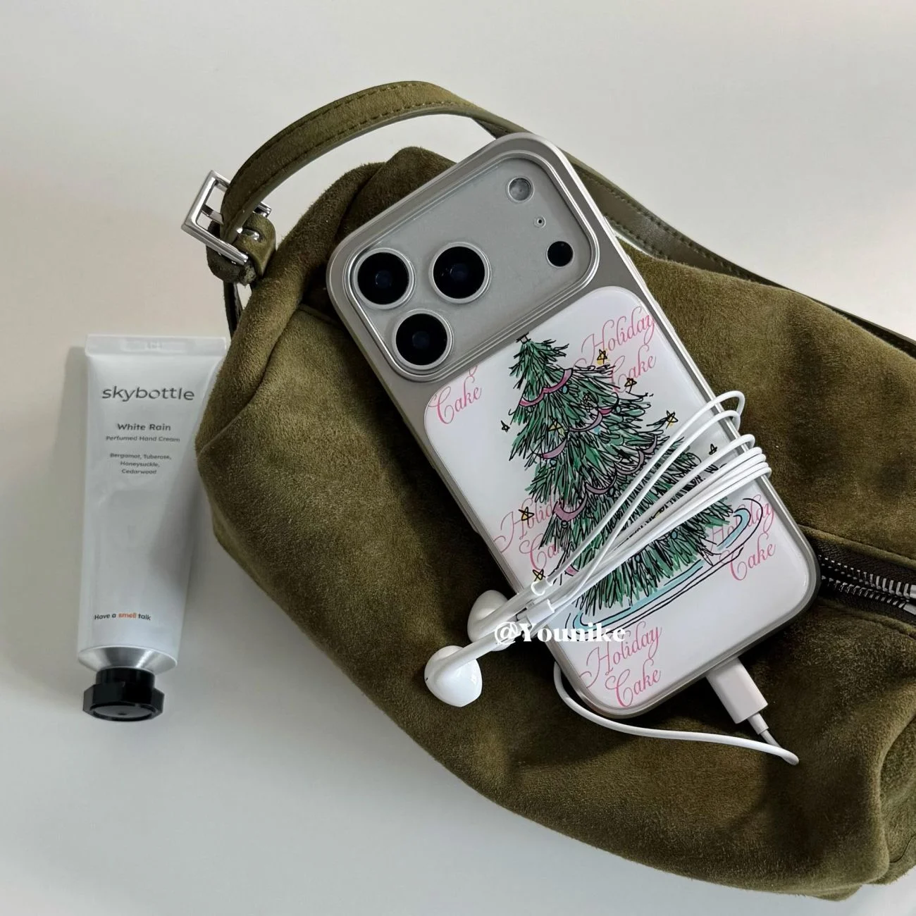 Coque de téléphone coréenne mignonne à motif de sapin de Noël pour iPhone 18 ULTRA 17 16 15 14 13 12 11 Pro Max Plus 17air, avec colle anti-chute