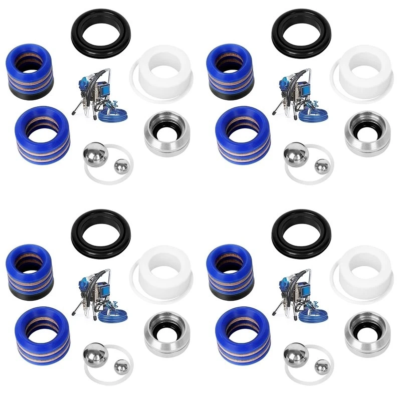 【A08I】4X 244194 Pump Repair Kit - Airless Paint Sprayer Accessories Pump Repair Packing Kit For 295 390 395 490 495 595 3400
