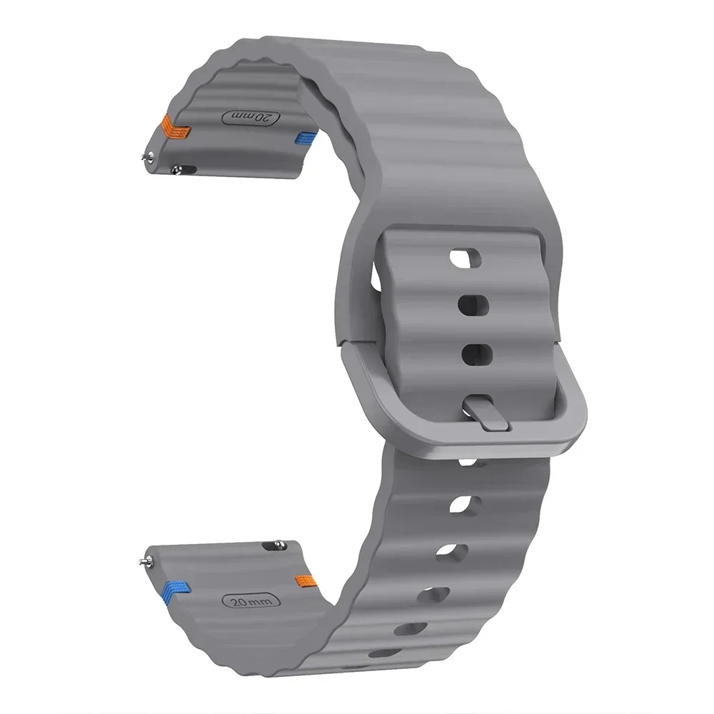 22 mm 20 mm Uhrenarmband für Huami Amazfit BALANCE Band GTR 4 2 2E GTR3 Pro/GTS 4/2 Mini GTS 3/Bip 3 Pro U S Silikon-Wellenarmband – Detail 28