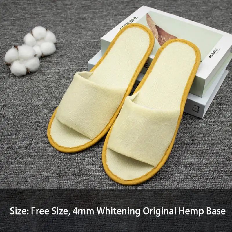 5/10/15Pairs Flat Slippers Reusable Thickened Sole Folding Flip flops Shoes Men Women Trave Hotel Slippers 27cm Size