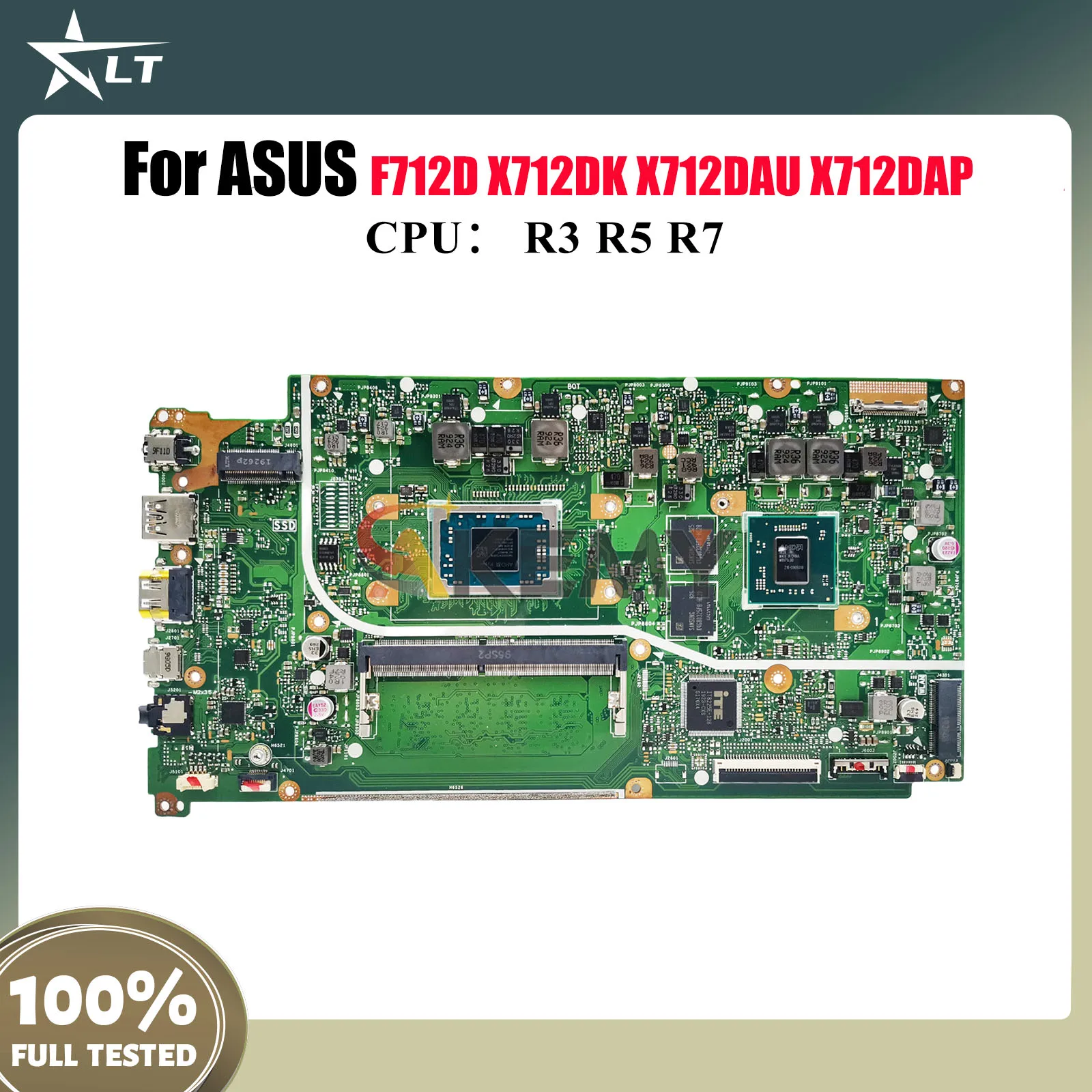 

X712DK Laptop Motherboard For ASUS VivoBook V5000d X712DAP M5050D F712D X712DK X712DAU X712D M712D Mainboard With R3 R5 R7 CPU