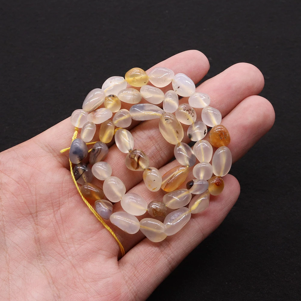 

Colorful Natural Agate Irregular Bead Polished Semi-precious Stone Straight Holes Loose Bead Accessory 1strand DIY Necklace Gift