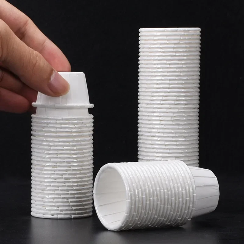 

100Pcs 15ml Mini White Paper Cup Disposable Coffee Shop Tasting Yogurt Tea Drink Try Coated Case Party Supplies