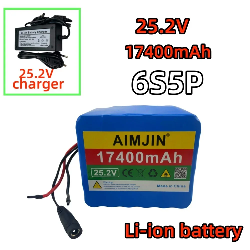 

6S5P 25.2V 17400mAh 18650 Lithium Batterie Pack Protection Rechargeable battery With charger