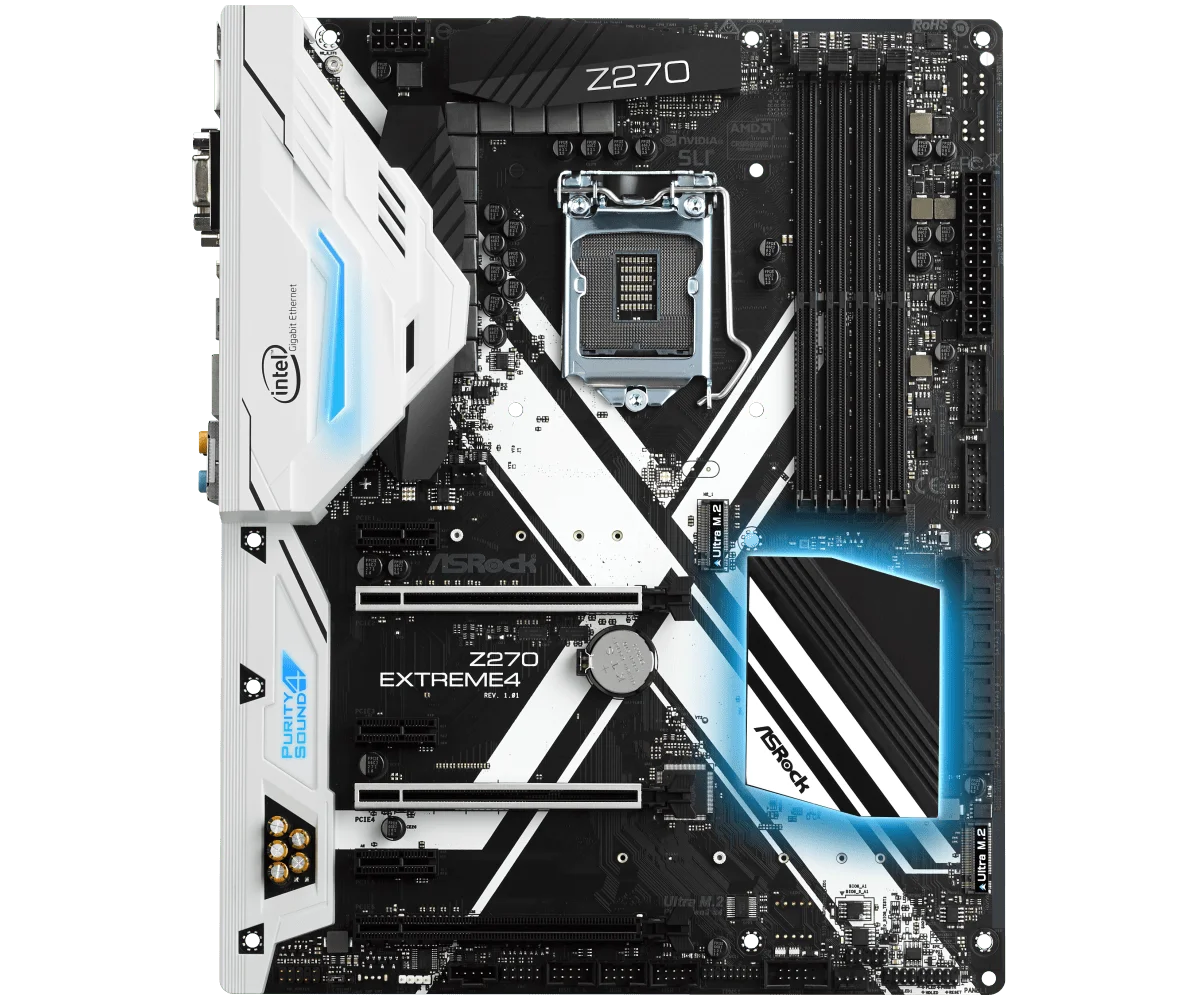 ASRock Z270 Extreme4 Motherboard Intel Z270 1151 DDR4 64GB support i5-7500 6700 6100 7400 G4560 cpu Ultra M.2 ATX