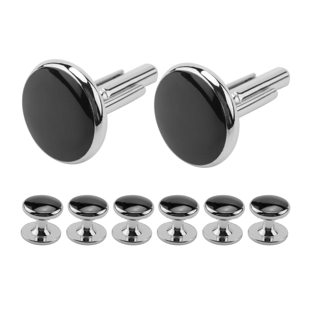 New Cufflinks and Studs Set for Tuxedo Shirts Business Wedding 2 Cufflinks and 6 Studs