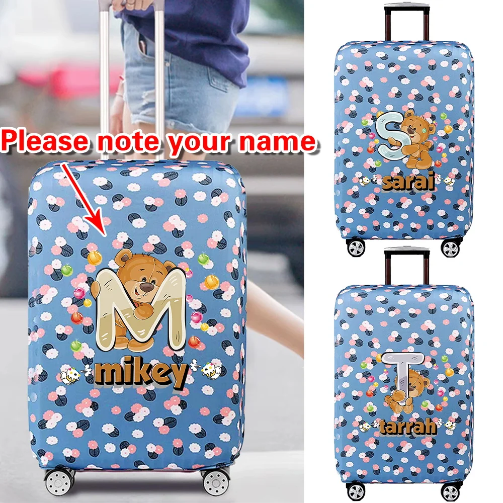 Personalized Customized Name Fashion Trolley Box Cover Travel Accessories Protector Thick Elasticity 18-32inch Luggage Covers