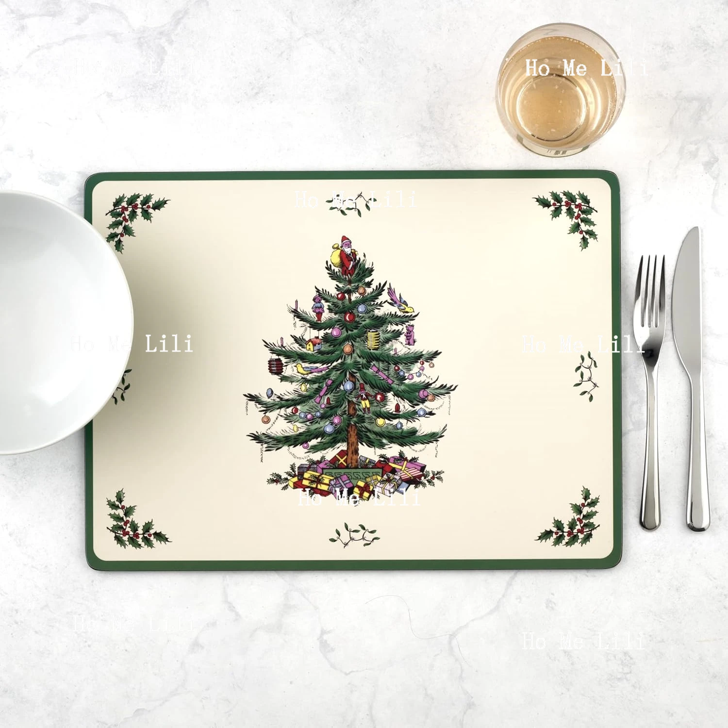 Christmas Tree Placemats Heat Resistant Mats Placemat Set For Dining Table