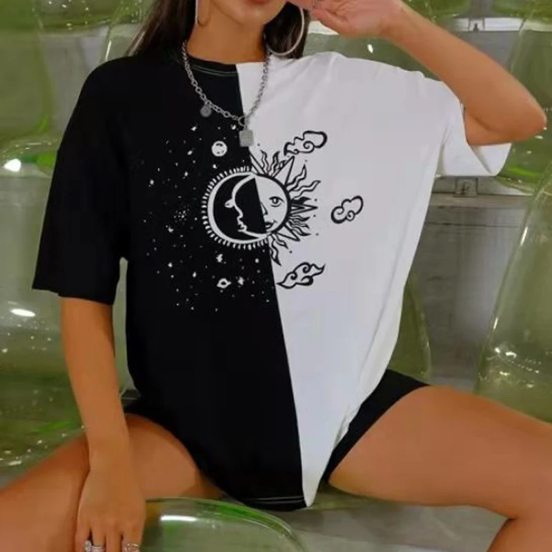 2022 Summer Women T Shirt Oversized T-shirt for Men  Tops for Women Short-sleeves Female Graphic Tees Clothing Fashion Blouse