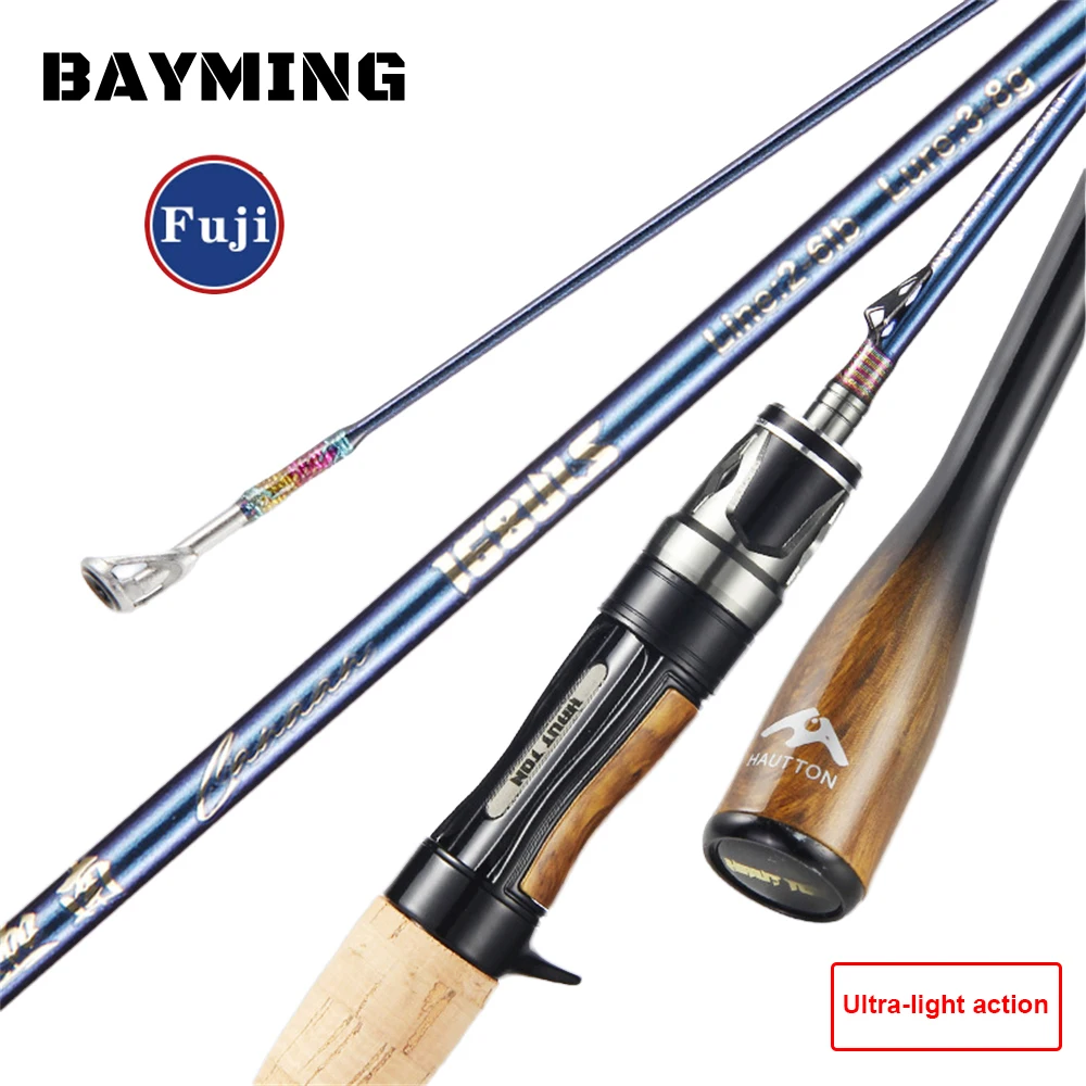 Fishing Rod 1.5m 1.68m 1.8m 30T Fuji Ring Carbon Baitcasting Fast Action Casting Spinning Travel Lure Rod 3-8g UL