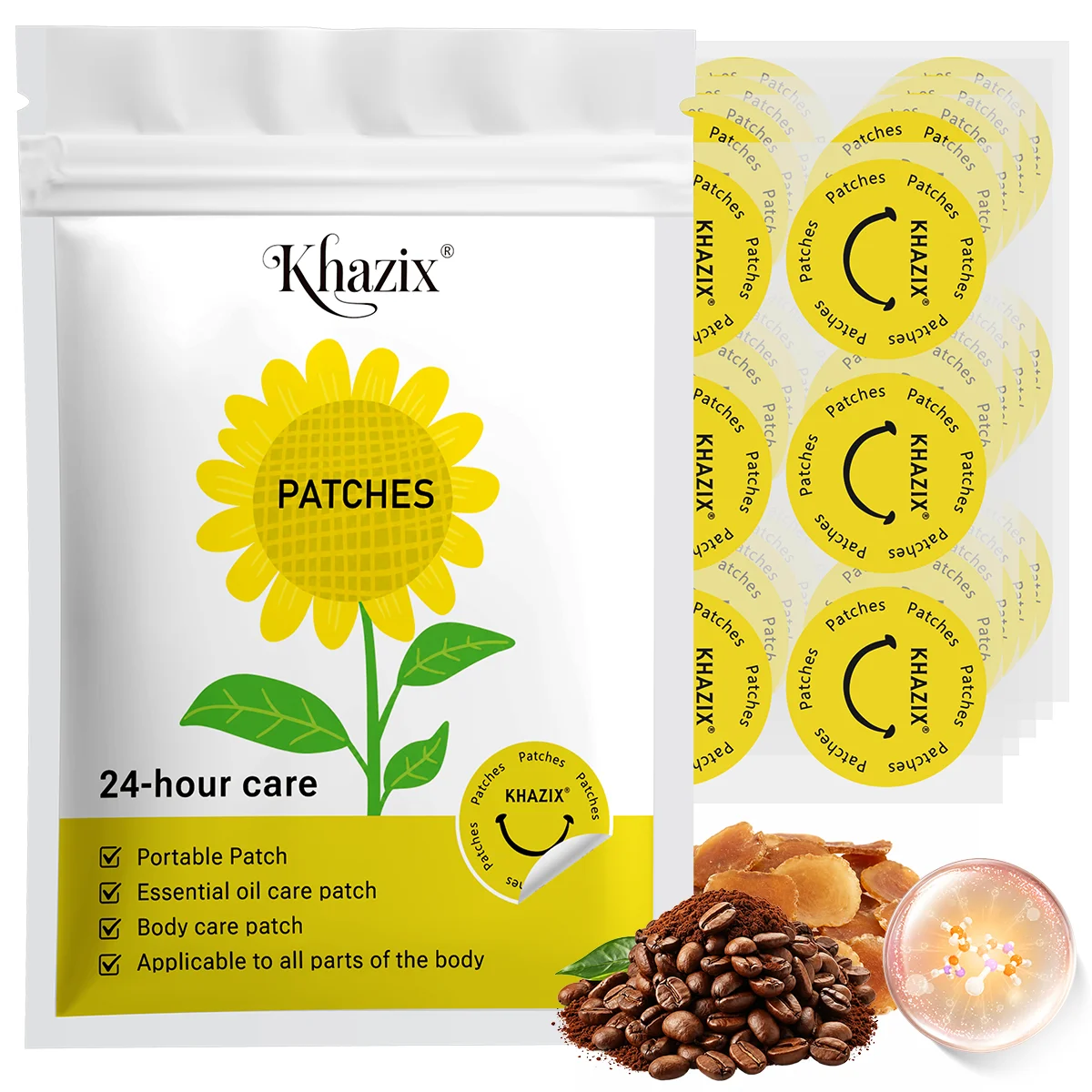 30Pcs Energy Patches Natural Ingredients Vegan Friendly Daily Energy Boost Patch Portable Body Stickers for Work Travel Sports