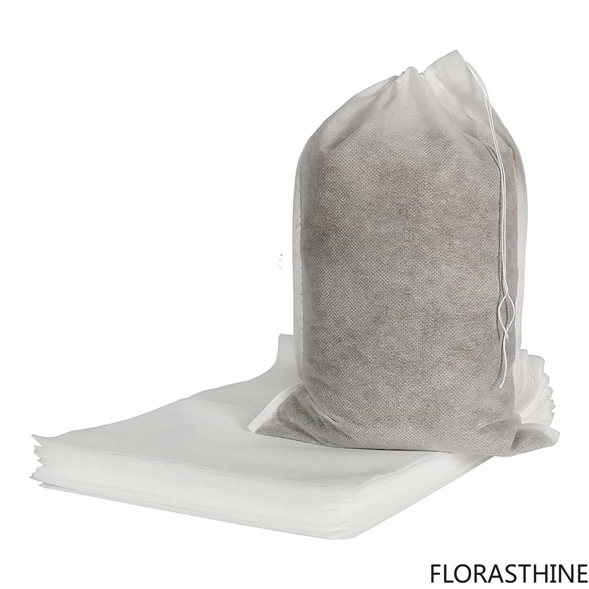 100 Pieces A74E- of Large Cold Bubble-Free Bag Disposable Coffee Bag Filter Fine Mesh Hops Brewing Ice Coffee Drawstring