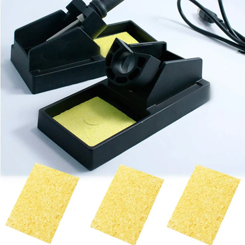 High quality 10Pcs High Temperature Resistant Sponge Electric Iron Tip Cleaning Sponge Rectangular 3.5CM*5CM