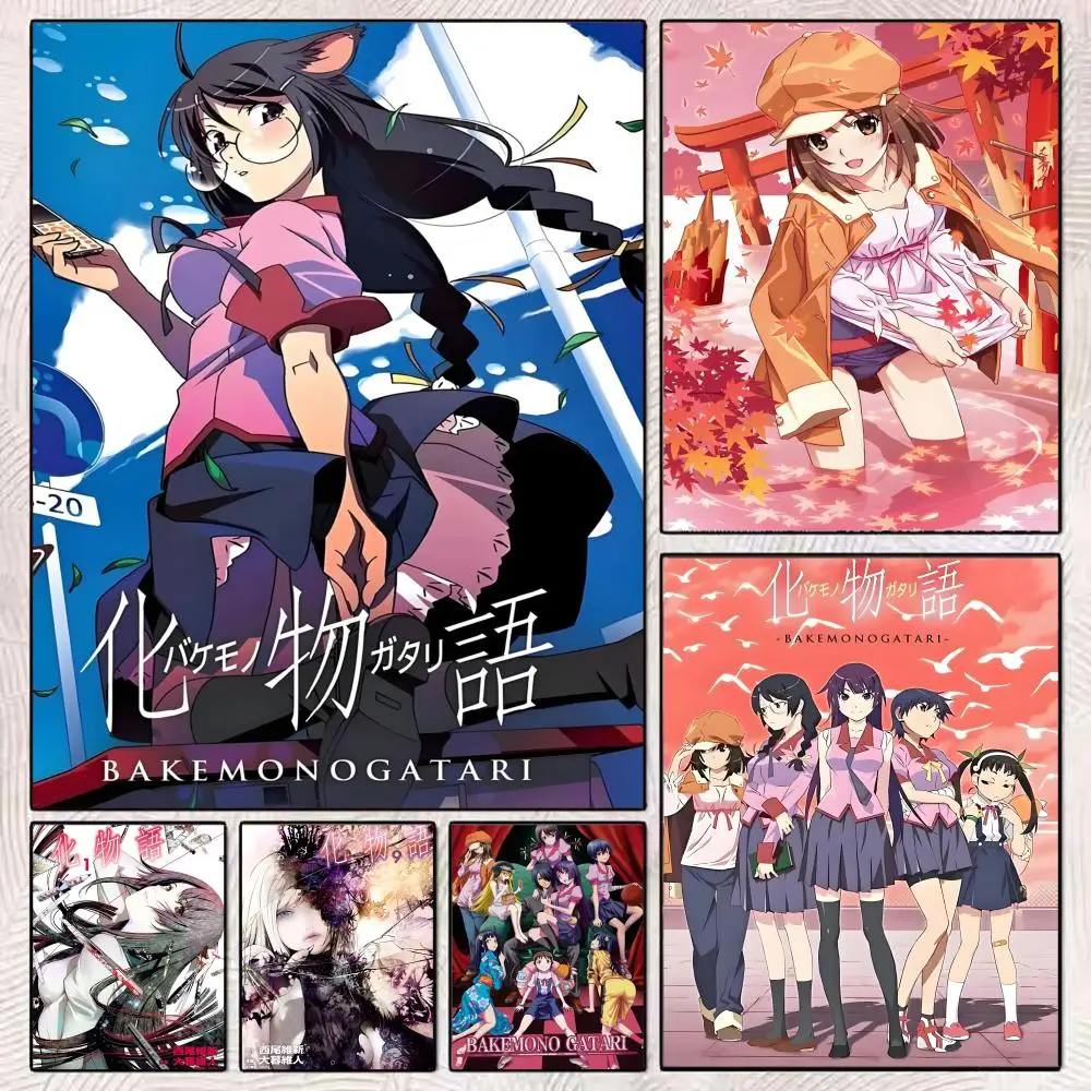 

Classic B-Bakemonogatari Anime Poster HD Art Mural Wallart Poster Waterproof Vintage Print Decor for Home Decoration DIY Durable