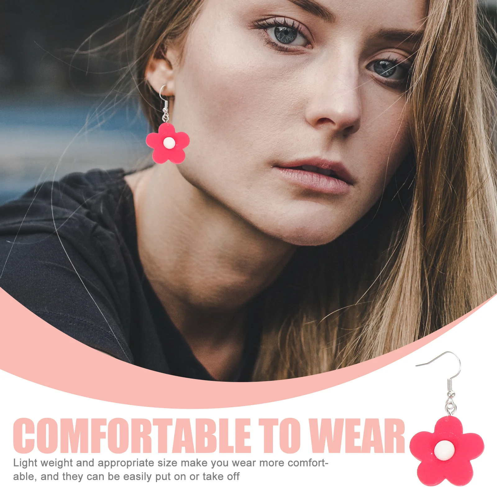 

7Pairs Flower Earrings Dangling Floral Pendant Earrings Women Girls Aesthetic Gift Women Floral Pendant Earring